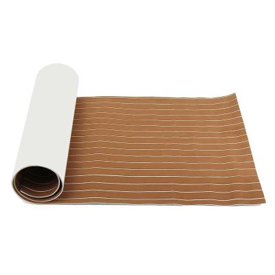 UNKOMN Marine Hardware 2400x900x6mm EVA Foam Faux Teak Boat Deck Mat Marine Flooring Self-Adhesive Marine Boat Decking Sheet Yacht Accessories