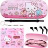 Cute Eyeglass Cases Hard Shell Storage Case Protective Box With Glasses Cloth Adjustable Glasses Strap Ear Grips Hook view 1