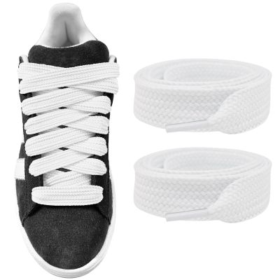 UamGlsob 5/8"(15mm) Wide Thick Shoe Laces for Sneakers, Fat Athletic Shoelaces Replacement Laces for Campus 00s Shoes (White, 54"/140cm)