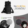 Dikuer Water Bottle Holder with Strap, 4 Big Pockets with Compartment, 24oz/32oz/40oz Crossbody Water Bottle Carrier Bag view 3