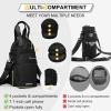 Dikuer Water Bottle Holder with Strap, 4 Big Pockets with Compartment, 24oz/32oz/40oz Crossbody Water Bottle Carrier Bag view 4