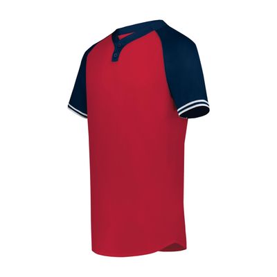 Augusta Sportswear Boy's Cutter+ Henley Jersey Scarlet/Navy S