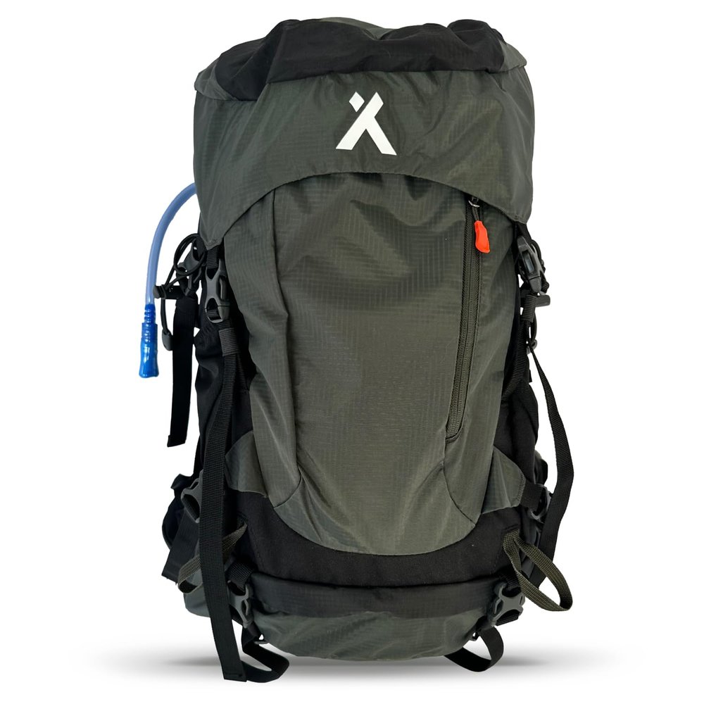 Bear Grylls 45L Hiking Hydration Backpack, Day Pack With 2L Water Bladder, Lightweight and Perfect for Camping, Running, Cycling, Mountain Biking, Skiing, Snowboarding For Men and Women - Black