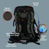 Bear Grylls 45L Hiking Hydration Backpack, Day Pack With 2L Water Bladder, Lightweight and Perfect for Camping, Running, Cycling, Mountain Biking, Skiing, Snowboarding For Men and Women - Black view 3