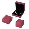 DICOSMETIC Jewelry Gift Boxes Pack of 3 Jewelry Box Different PU Leather Single Jewelry Box Elegant Velvet-Lined Necklace Ring Bracelet Square Box, Red view 1
