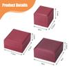 DICOSMETIC Jewelry Gift Boxes Pack of 3 Jewelry Box Different PU Leather Single Jewelry Box Elegant Velvet-Lined Necklace Ring Bracelet Square Box, Red view 2