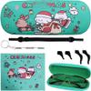 ADBGV Cute Eyeglass Cases Hard Shell Storage Case Protective Box With Glasses Cloth Adjustable Glasses Strap Ear Grips Hook