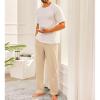 Baggy Sweatpants Men Wide Leg Sweat Pants Mens Clothing Casual Athletic Workout Straight Leg Open Bottom Sweatpants Fleece Lined Jogger with Pockets Fall Winter Clothes Beige view 3