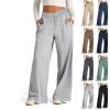 eoeioa Oversized Wide Leg Sweatpants Women Drawstring Straight Leg Sweatpants Women Elastic Low Waisted Joggers Baggy Lounge Pants Comfy Trouser Sweatpants Women with Pockets view 1