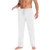 Baggy Sweatpants Men Wide Leg Sweat Pants Mens Clothing Casual Athletic Workout Straight Leg Open Bottom Sweatpants Fleece Lined Jogger with Pockets Fall Winter Clothes White view 2