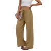 Wide Leg Pants Woman Linen Pants Women Palazzo Beach Vacation Clothes Khaki view 2