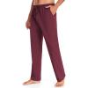 Baggy Sweatpants Men Wide Leg Sweat Pants Mens Clothing Casual Athletic Workout Straight Leg Open Bottom Sweatpants Fleece Lined Jogger with Pockets Fall Winter Clothes Wine view 1