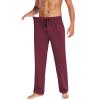 Baggy Sweatpants Men Wide Leg Sweat Pants Mens Clothing Casual Athletic Workout Straight Leg Open Bottom Sweatpants Fleece Lined Jogger with Pockets Fall Winter Clothes Wine view 2