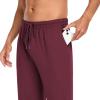 Baggy Sweatpants Men Wide Leg Sweat Pants Mens Clothing Casual Athletic Workout Straight Leg Open Bottom Sweatpants Fleece Lined Jogger with Pockets Fall Winter Clothes Wine view 4