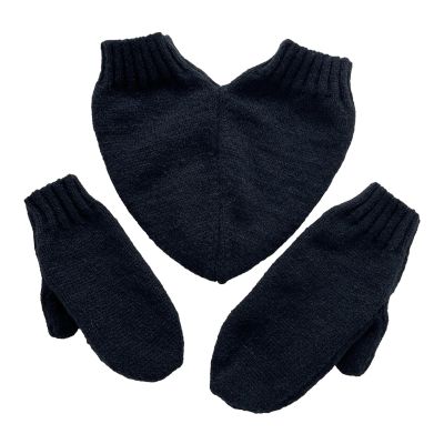 Couple Holding Hands Gloves, Winter Warm Gloves, Couple Gloves, Love Holding Hands Knitted Gloves for Cold Weather, Black