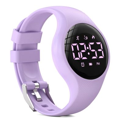 synwee Kids Digital Pedometer Watch, Step Counting Watch, Fitness Tracker, Waterproof, Date/Alarm Clock/Timer, for Children Teens Boys Girls Women (Purple)