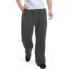 Baggy Sweatpants Men Wide Leg Sweat Pants Mens Clothing Casual Athletic Workout Straight Leg Open Bottom Sweatpants Fleece Lined Jogger with Pockets Fall Winter Clothes Dark Gray view 1