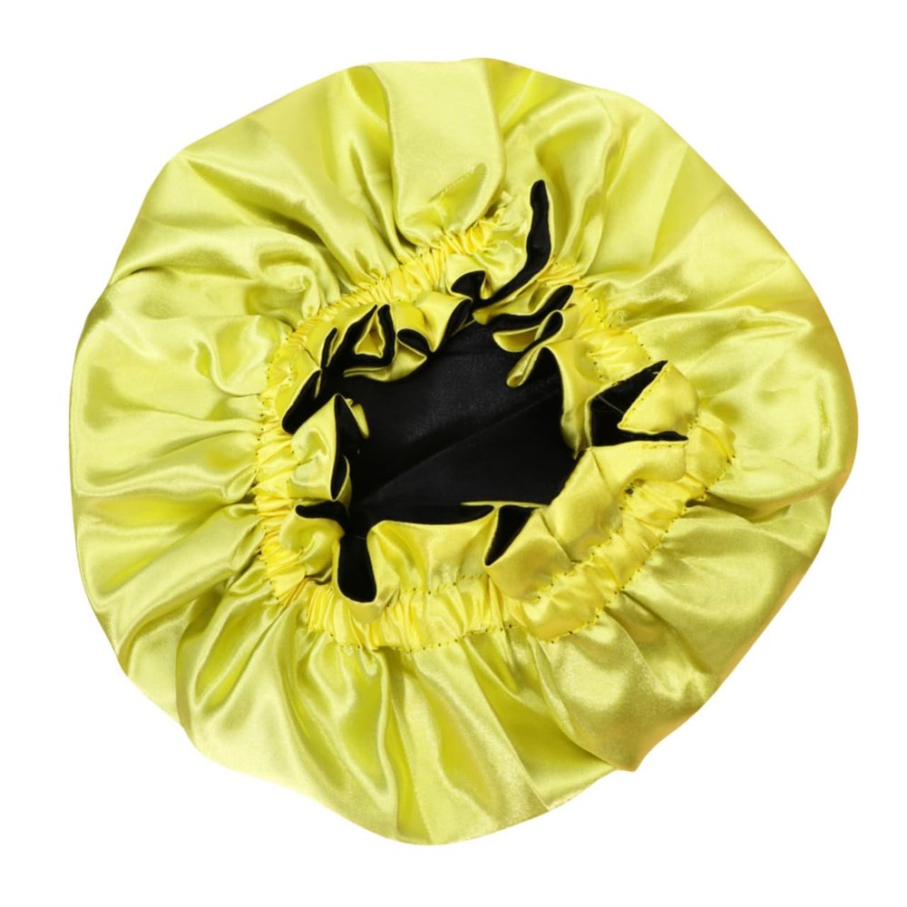 Angoily 2pcs Delicate Boy Girl Elastic Sleeping Caps Lightweight Hair Cowls Wide Rim Comfortable Breathable for Home Travel Bathing Use Yellow