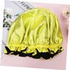 Angoily 2pcs Delicate Boy Girl Elastic Sleeping Caps Lightweight Hair Cowls Wide Rim Comfortable Breathable for Home Travel Bathing Use Yellow view 3