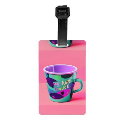 90'S Cup Design Luggage Tags,Personal Information Card Holder,Suitable for Suitcases,Sports Bags,and More