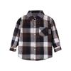 Kids Toddler Boys Girls Plaid Cotton Long Sleeve Cardigan Outwear Pocket Buttons Jacket Shirt Winter (Brown, 6-7 Years) view 1