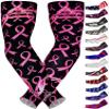 Exxact Sports Compression Arm Sleeves for Men & Women, 1 Pair Performance Sleeves for Baseball, Football, Youth & Adult Sizes - (Breast Cancer, A2XL) view 1