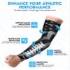 Exxact Sports Compression Arm Sleeves for Men & Women, 1 Pair Performance Sleeves for Baseball, Football, Youth & Adult Sizes - (Black Football Flag, AXL) view 3