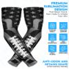 Exxact Sports Compression Arm Sleeves for Men & Women, 1 Pair Performance Sleeves for Baseball, Football, Youth & Adult Sizes - (Black Football Flag, AXL) view 4