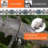 56 Inch High Limb Rope Saw, Hand Chainsaw with 72 Sharp Teeth Blades on Both Sides, Hand Rope Chain Saw Kit Includes Ergonomic Handles, Hand Straps and Storage Case, Manual Tree Limb Cutter view 3