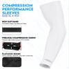 Exxact Sports Compression Arm Sleeves for Men & Women, 1 Pair Performance Sleeves for Baseball, Football, Youth & Adult Sizes - (White Solid, AM) view 2
