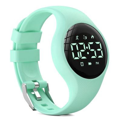 synwee Kids Digital Pedometer Watch, Step Counting Watch, Fitness Tracker, Waterproof, Date/Alarm Clock/Timer, for Children Teens Boys Girls Women (Green)