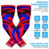 Exxact Sports Compression Arm Sleeves for Men & Women, 1 Pair Performance Sleeves for Baseball, Football, Youth & Adult Sizes - (Red Tattoo, AL) view 4