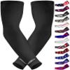 Exxact Sports Compression Arm Sleeves for Men & Women, 1 Pair Performance Sleeves for Baseball, Football, Youth & Adult Sizes - (Black Solid, AS) view 1