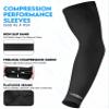 Exxact Sports Compression Arm Sleeves for Men & Women, 1 Pair Performance Sleeves for Baseball, Football, Youth & Adult Sizes - (Black Solid, AS) view 2