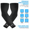 Exxact Sports Compression Arm Sleeves for Men & Women, 1 Pair Performance Sleeves for Baseball, Football, Youth & Adult Sizes - (Black Solid, AS) view 4