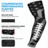 Exxact Sports Compression Arm Sleeves for Men & Women, 1 Pair Performance Sleeves for Baseball, Football, Youth & Adult Sizes - (Black Football Flag, AM) view 2