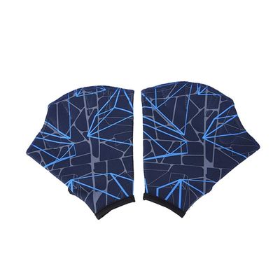 1 Pair Aquatic Gloves,Nylon Fingerless Swimming Gloves Swim Training Gloves for Diving Surfing (Tibetan blueprint)
