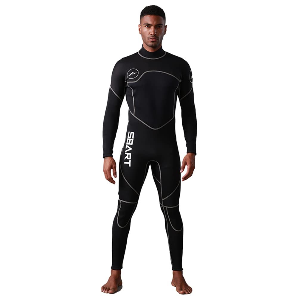 Sbart Mens 3mm Wetsuit, Full Body Diving Suit Back Zip Wetsuit for Diving Snorkeling Surfing Swimming (X-Large)