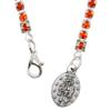 Miraculous Medal Tennis Bracelet | Orange Crystals | Catholic Jewelry | Great Religious Gift for First Holy Communion or Confirmation | Christian Wrist Accessory view 2