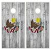 State Flag Distressed Wood Design Solid Wood Regulation Cornhole Set 4 Feet x 2 Feet Includes Set of 8 Bags and Carrying Case with Optional LED Lights and Lamination (Illinois) view 2
