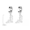 316L Stainless Steel Bat Outline Dangling Huggie Hoop Earrings, Sold as a Pair (Black) view 2