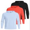 Real Essentials 3 Pack: Men's Long Sleeve Rash Guard Hoodie - SPF UV Sun Protection Workout Fishing Swim Shirts, Set 4, Large view 1