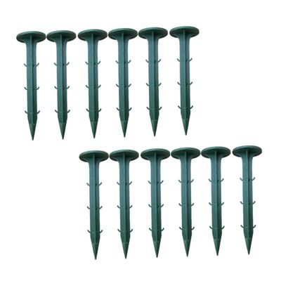 BESPORTBLE 100pcs Green Plastic Ground Stakes for Gardening Plant Stakes Plant Support Ground Nails