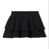 Speechless Girls' Cotton Smocked Waist Tiered Short Skirt, Black, Medium view 1