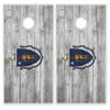 State Flag Distressed Wood Design Solid Wood Regulation Cornhole Set 4 Feet x 2 Feet Includes Set of 8 Bags and Carrying Case with Optional LED Lights and Lamination (Massachusetts) view 2
