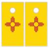 State Flag Solid Wood Regulation Cornhole Set 4 Feet x 2 Feet Includes Set of 8 Bags and Carrying Case with Optional LED Lights and Lamination (New Mexico) view 2