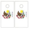 State Flag Solid Wood Regulation Cornhole Set 4 Feet x 2 Feet Includes Set of 8 Bags and Carrying Case with Optional LED Lights and Lamination (Illinois) view 2