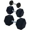 212 Main Rubber Encased Solid Hex Dumbbell 5 lbs, chrome view 1