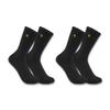 Carhartt Women's Force Midweight Crew Sock 2 Pack, Black, Small view 1