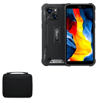 BoxWave Case Compatible with Oukitel WP32 - Hard Shell Briefcase, Slim Messenger Bag Briefcase Cover Side Pockets - Jet Black